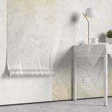 Tapet Personalizat Leaf cu frunze de palmieri albe intr-un fundal gri-piersica - PEACHY GREY PALM