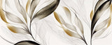 Tapet Personalizat Leaf cu frunze texturate in nuante de bej si crem - BEIGE FEATHER LEAVES I