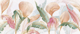 Tapet Personalizat Leaf cu frunze colorate in nuante de roz verde si roz - GOLD INFUSED LEAVES