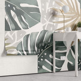 Tapet Personalizat Leaf cu frunze tropicale de monstera in nuante de verde - PAINT TEXTURED MONSTERA