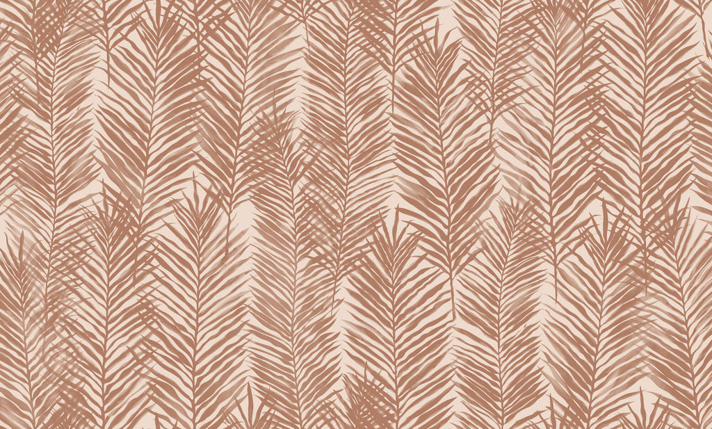 Tapet Personalizat Leaf cu frunze de palmier in nuante pamantii - REED BED