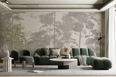 Tapet Personalizat Leaf cu palmieri bej intr-o textura embosata - EMBOSSED PALMS