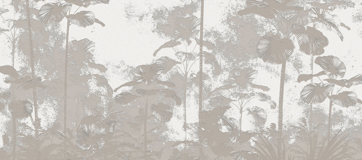 Tapet Personalizat Leaf cu palmieri bej intr-o textura embosata - EMBOSSED PALMS