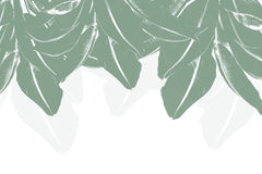 Tapet Personalizat Leaf cu frunze de bananier abstracte verzi - PLAIN GREEN LEAVES