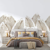 Tapet Personalizat Leaf cu frunze de bananier in nuante bej sepia - BEIGE CALADIUM