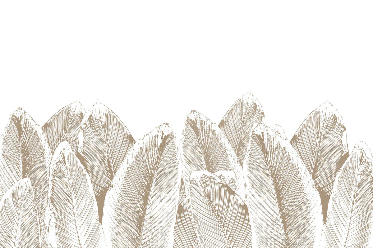 Tapet Personalizat Leaf cu frunze de bananier in nuante bej sepia - BEIGE CALADIUM