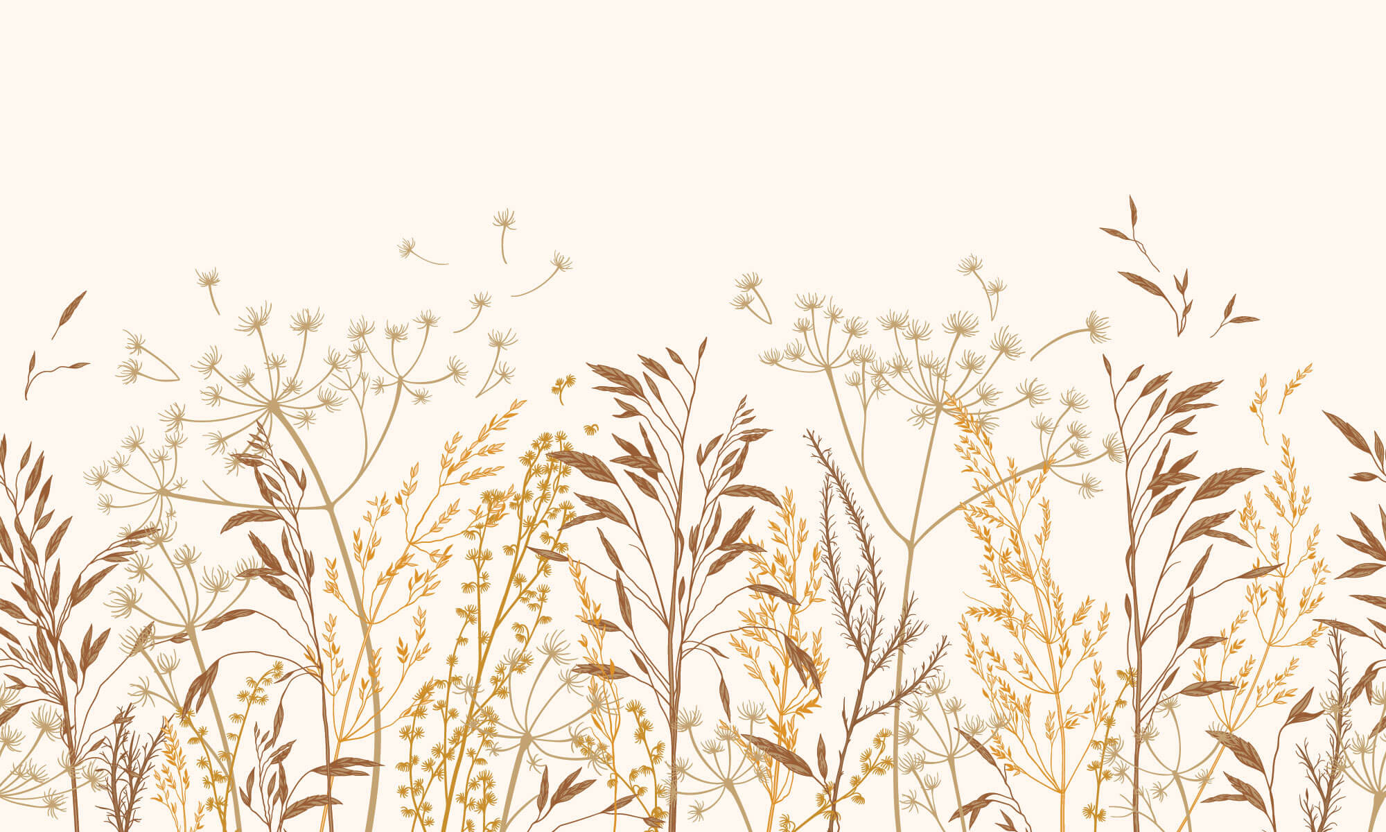 Tapet Personalizat Leaf cu frunze de bananier in nuante bej sepia - BEIGE CALADIUM