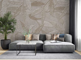 Tapet Personalizat Leaf cu frunze de bambus bej intr-o textura embosata - EMBOSSED BAMBOO