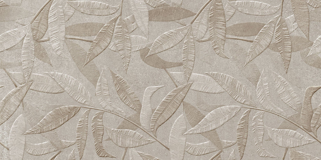 Tapet Personalizat Leaf cu frunze de bambus bej intr-o textura embosata - EMBOSSED BAMBOO
