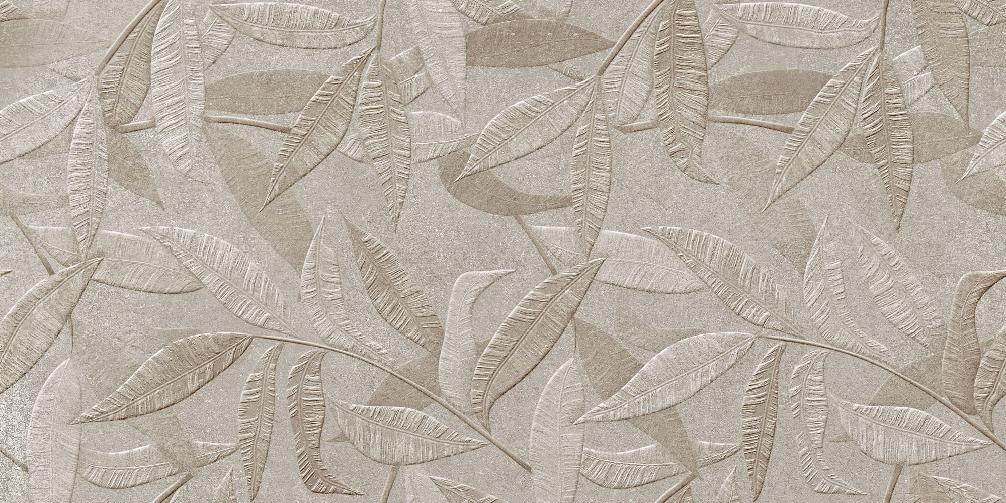 Tapet Personalizat Leaf cu frunze de bambus bej intr-o textura embosata - EMBOSSED BAMBOO