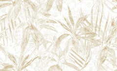 Tapet Personalizat Leaf cu frunze abstracte de bambus in nuante de bej - DOT ABSTRACT LEAVES