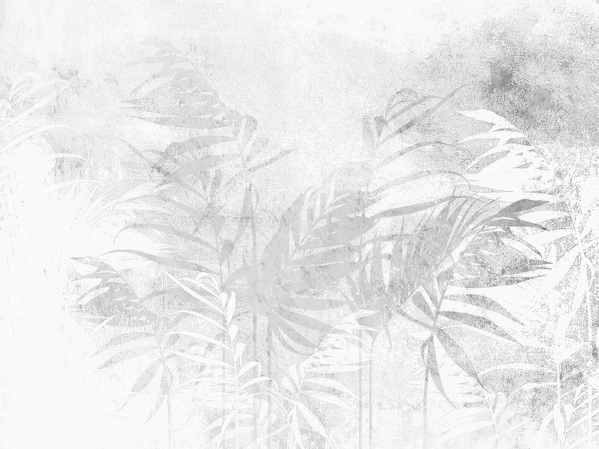 Tapet Personalizat Leaf cu plante tropicale in nuante de gri - CALM ABSTRACT BAMBOO