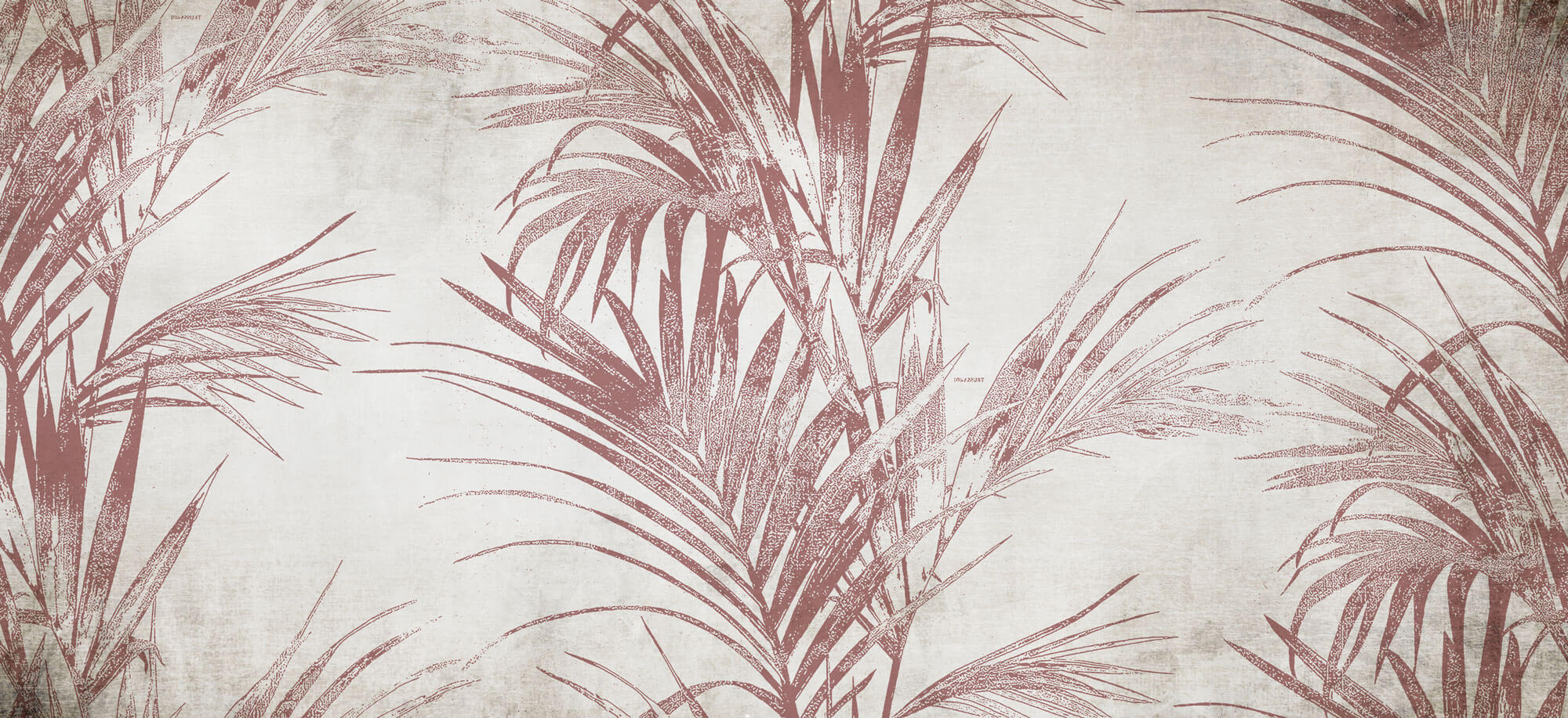 Tapet Personalizat Leaf cu frunde abstracte de palmier in nuante rosiatice - BOHO PINK PALM