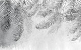 Tapet Personalizat Leaf cu frunze de palmier abstracte in nuante de gri - THIN PALM LEAVES