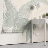 Tapet Personalizat Leaf cu frunze de palmier verzi intr-un fundal crem - CALIFORNIA TORRID