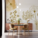 Tapet Personalizat Leaf cu copaci si plante aurii - GOLDEN ROOTS