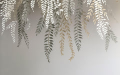 Tapet Personalizat Leaf cu frunze curgatoare texturate - HANGING ABSTRTACT LEAVES