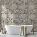 Tapet Personalizat Leaf cu frunze evantai cu textura abstracta - LIQUID SHELL LEAF