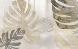 Tapet Personalizat Leaf cu frunze de monstera in nuante aurii - MIXED TEXTURE MONSTERA