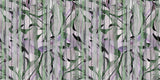Tapet Personalizat Leaf cu frunze verzi si fundal mov cu model abstract - LILAC DRAPES