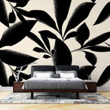 Tapet Personalizat Leaf cu frunze pictate in stil japonez - JAPANESE LEAVES