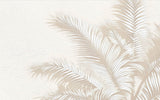 Tapet Personalizat Leaf cu frunze de palmier albe intr-un fundal bej - SPRAY PALMS
