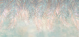 Tapet Personalizat Leaf cu frunze multicolore de palmier in nuante de roz si verde - PINKY BLUE TALES