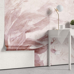 Tapet Personalizat Leaf cu frunze in nuante de roz - PLASTER PINK LEAF