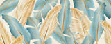 Tapet Personalizat Leaf cu frunze aurii si albastre - FREEDOM FEATHERS