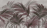 Tapet tropical personalizat cu frunze tropicale de palmier salbatic rosiatic pe fundal gri texturat picabeen palm