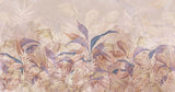 Tapet tropical personalizat cu o selectie de frunze de sterilitia bananier si palmier in nuante rose gold pastelate cu efect de pictura rose wilderness