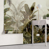 Tapet tropical personalizat cu plante tropicale  frunze tropicale de monstera bananier palmier flori tropicale efect de jungla amazoniana tropical canvas