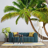 Tapet personalizat tropical cu palmier pe un fundal alb hawaii
