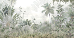 Tapet personalizat tropical cu jungla tropicala si ceata linistita quiet fog