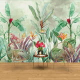 Tapet personalizat tropical cu jungla tropicala in nuante de verde cu plante tropicale tropical dream