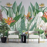 Tapet personalizat tropical cu jungla tropicala in nuante de verde cu plante tropicale tropical paradise