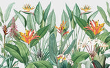 Tapet personalizat tropical cu jungla tropicala in nuante de verde cu plante tropicale tropical paradise
