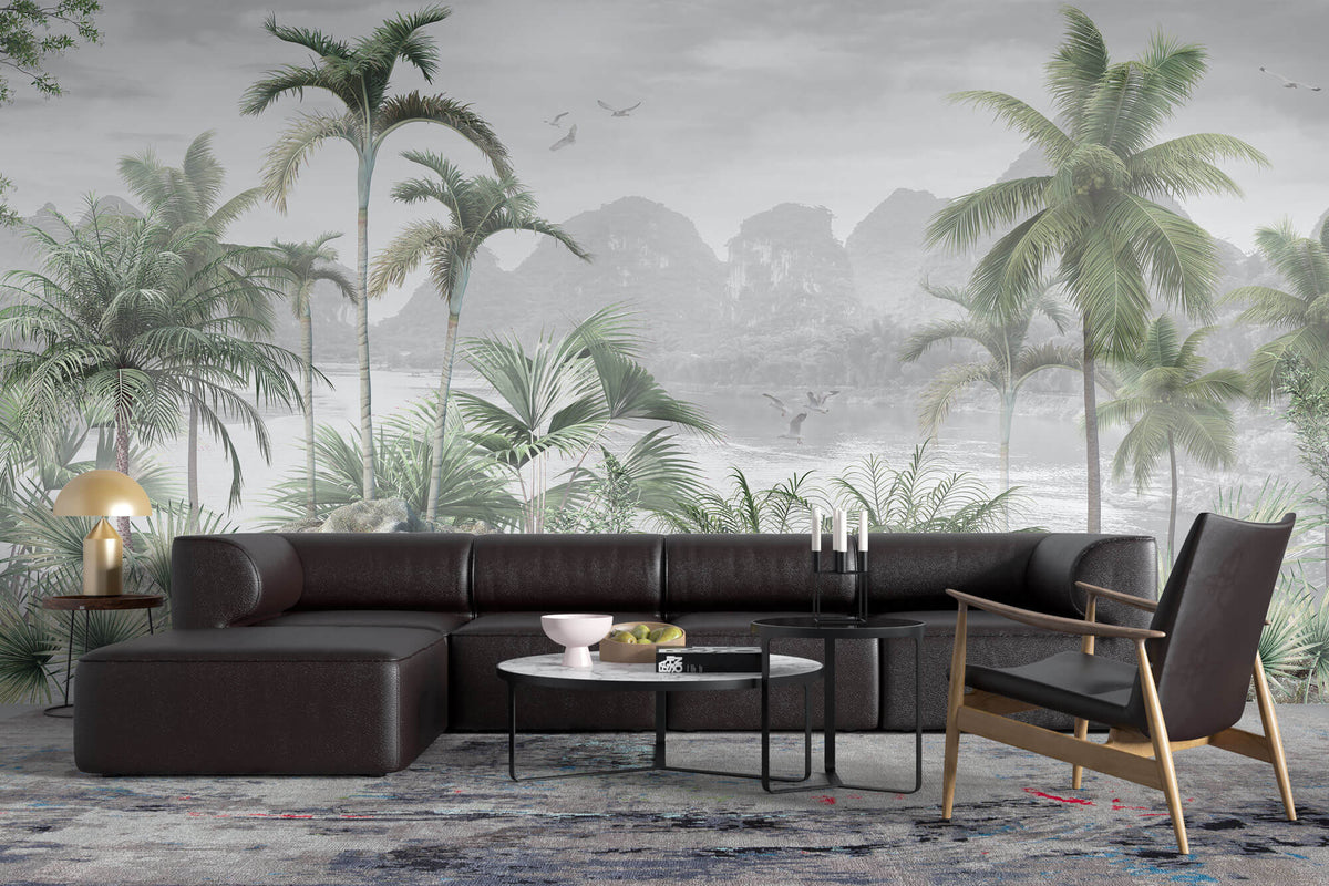 Tapet personalizat Tropical cu peisaj tropical aflat in ceata - TROPICAL PHILIPPINES