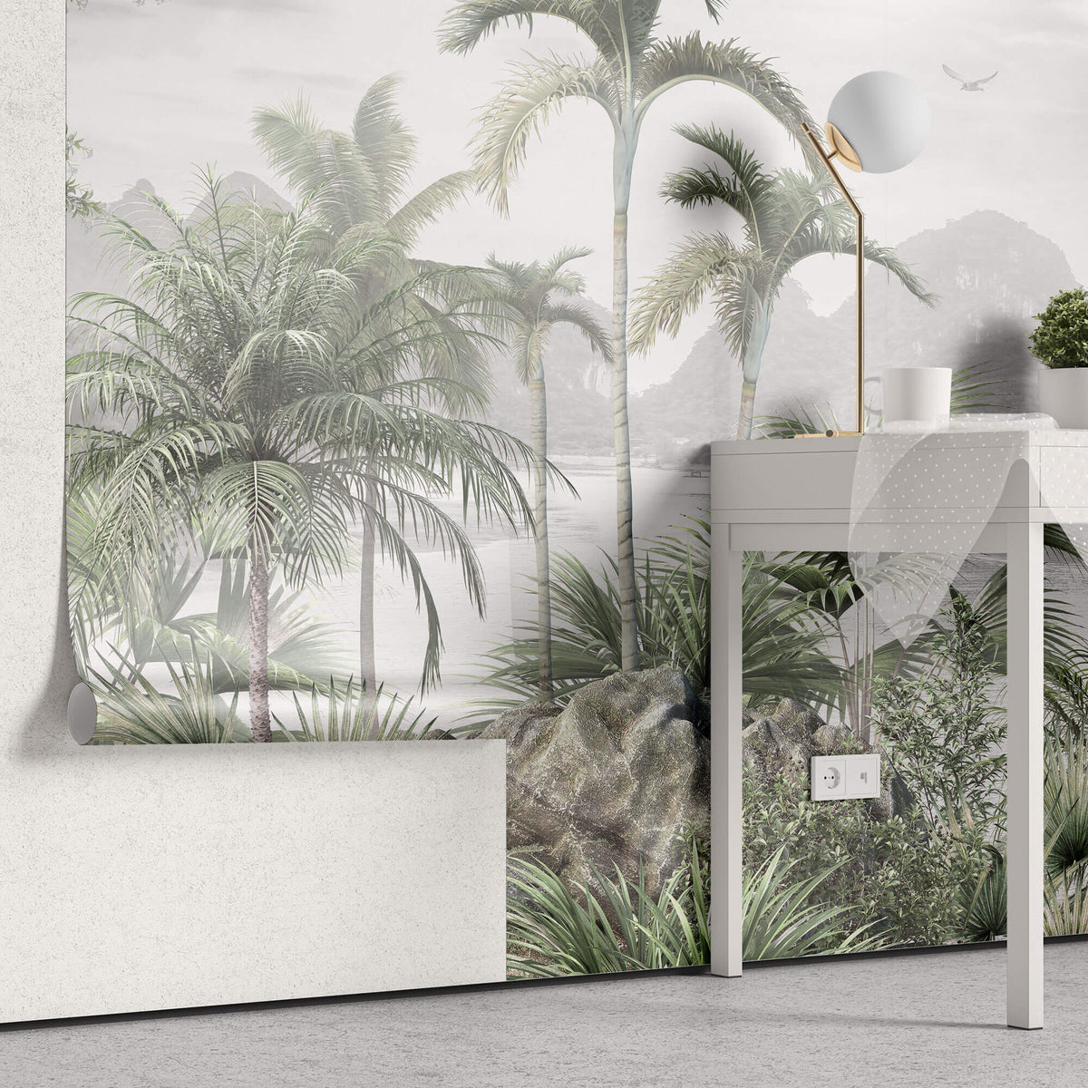 Tapet personalizat Tropical cu peisaj tropical aflat in ceata - TROPICAL PHILIPPINES