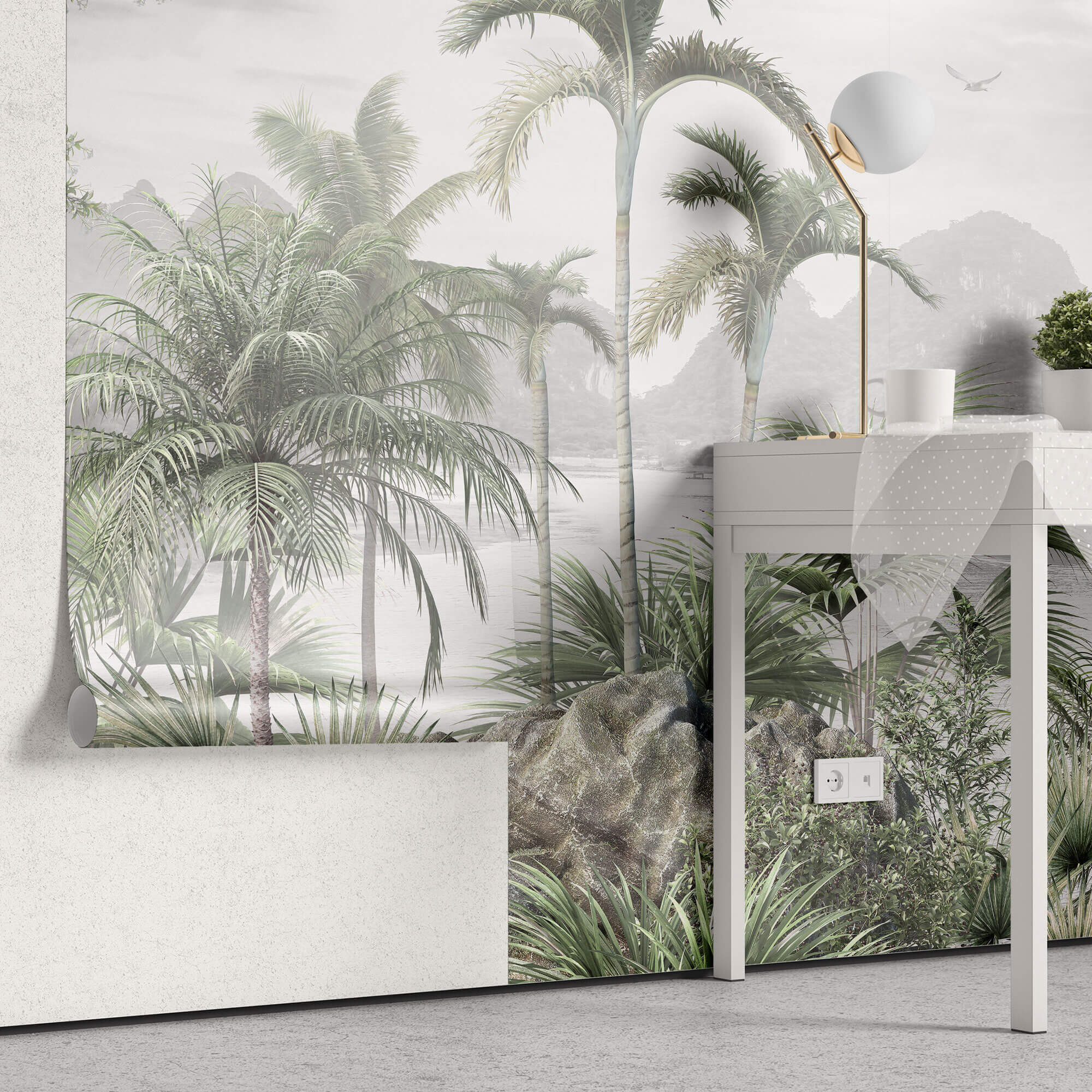 Tapet personalizat Tropical cu peisaj tropical aflat in ceata - TROPICAL PHILIPPINES