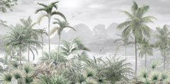 Tapet personalizat Tropical cu peisaj tropical aflat in ceata - TROPICAL PHILIPPINES