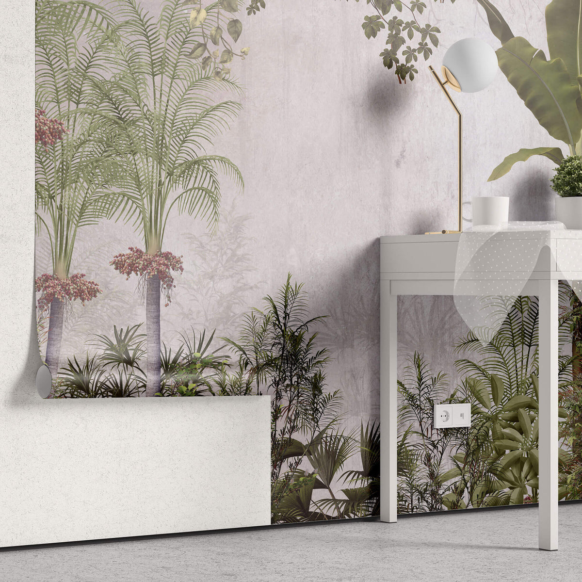 Tapet personalizat Tropical cu copaci tropicali infloriti - TROPICAL BLOOM TREE