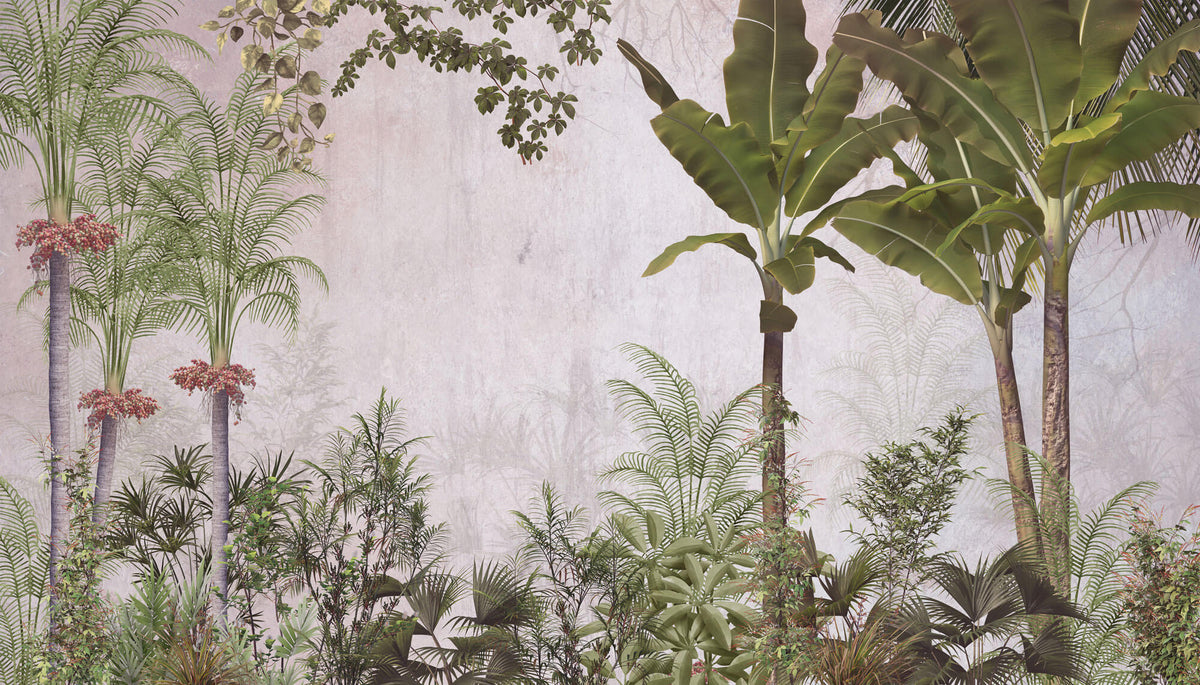 Tapet personalizat Tropical cu copaci tropicali infloriti - TROPICAL BLOOM TREE