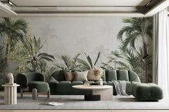 Tapet personalizat Tropical cu jungla tropicala in ceata - FOGGY TROPICAL JUNGLE