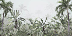 Tapet personalizat Tropical cu jungla tropicala in ceata - FOGGY TROPICAL JUNGLE