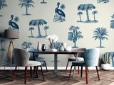 Tapet personalizat Tropical cu elemente tropicale in nuante de albastru - SUMMER VACATION