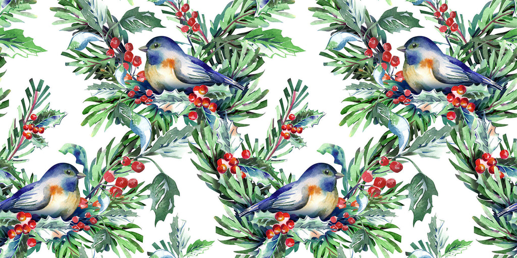 Tapet personalizat Tropical cu pasari si fructe - BIRDS AND BERRIES