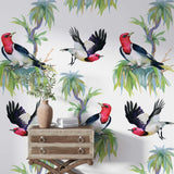 Tapet personalizat Tropical cu pasari exotice - RED-HEADED CARDINAL