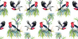 Tapet personalizat Tropical cu pasari exotice - RED-HEADED CARDINAL