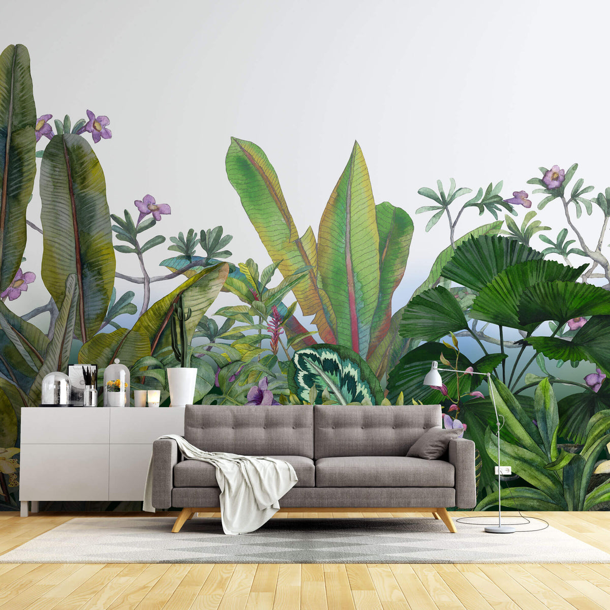 Tapet personalizat Tropical cu flori si plante tropicale - TROPICAL ORCHID